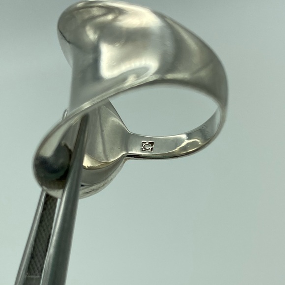 ☘️5 for $40☘️ Saddle Shaped Wide Concave Sterling Silver 925 Ring Size 7-7.25 - Picture 2 of 12